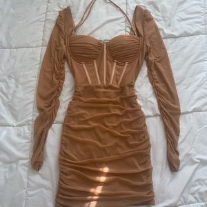 Nude Corset Mini Dress
